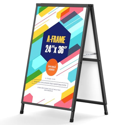 Relx A Frame Sign 24x36 Inch Outdoor, Heavy Duty Sandwich Board Signs, Double-Sided A Frames Sign Holder Business for Outside(Frame only).