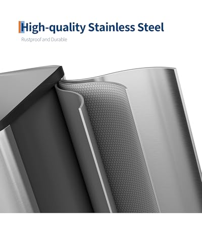 Garvee Dual Kitchen Trash Can 2x10.6 Gal Stainless Steel Step Bin - color: Silver, size: 2 x 10.6 Gallon