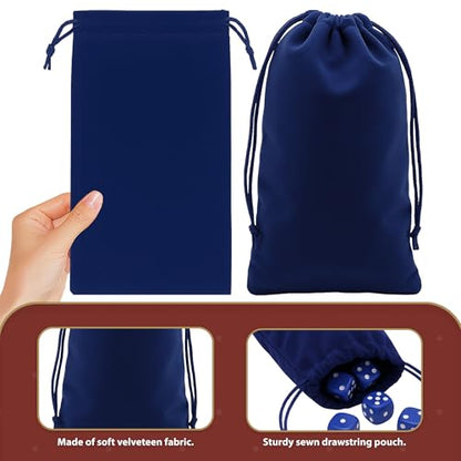 Mandala Crafts 8x17 Navy Blue Velvet Drawstring Bags for Shoe Dusting Bags - color: Navy Blue 8X17 Inches, size: 1 Count (Pack of 10)