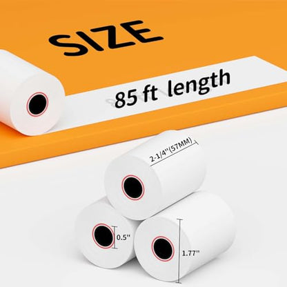 Thermal Receipt Paper Rolls, 2 1/4'' x 85' Thermal Paper, POS Cash Register Paper Roll (50 Rolls) - size: 2 1/4" x 85"