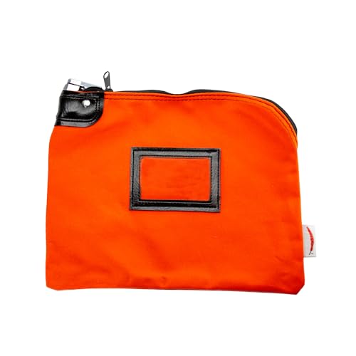 Locking Canvas Cash Bag, Orange, 9 x 12 Inch - color: Orange