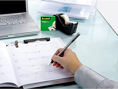 Scotch Desktop Tape Dispenser, Black, 2.7". x 2.7". x 6.4"., 1 Tape Dispenser, Polystyrene (PS) (Pack of 6) - size: 6-Pack
