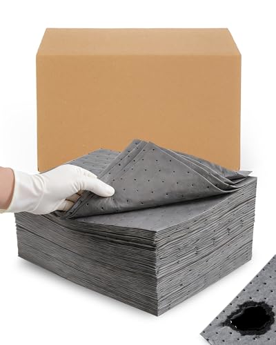 13.5"x17.5" Oil Absorbent Pads 100 Pack | Heavy & Fast Absorb - size: 13.5x17.5 Inch