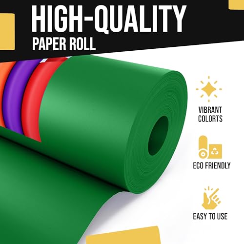 Crown Display Emerald Green Kraft Paper Roll - 36" X 1320" (110' Ft) - Perfect for Shipping & Packing - color: Emerald Green, size: 36" x 1320"