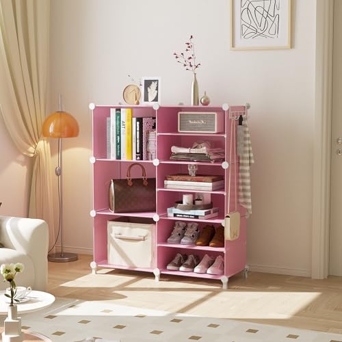 AWTATOS 6 Cube Closet Organizer Storage Shelves, Pink - color: Pink