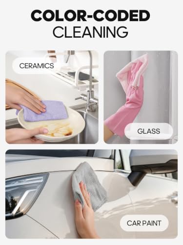 Fantasticlean Microfiber Cleaning Cloth Roll -75 Pack, 12" x 12" (Pink) - color: Pink, size: 75 pack