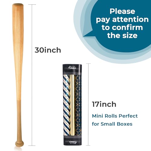 Ribbli Teal Gold Father’s Day Wrapping Paper Mini Roll, 3 Rolls Birthday Gift Wrap for Men Boy Friend Wedding - 17 inch x 120 inch(10feet) Per Roll - color: Teal/Gold