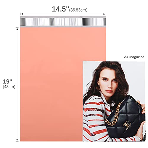 Metronic Poly Mailers Bags Large Shipping Bags 14.5x19 100 Pcs Peach Pink - color: Peach Pink, size: 14.5x19 100PC