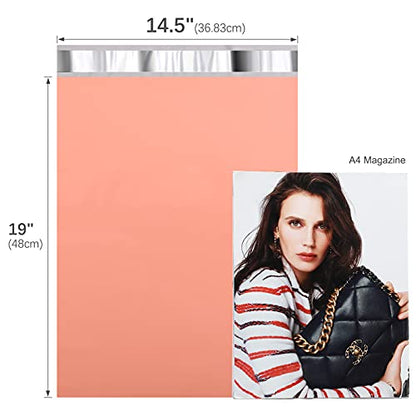 Metronic Poly Mailers Bags Large Shipping Bags 14.5x19 100 Pcs Peach Pink - color: Peach Pink, size: 14.5x19 100PC