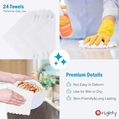 Orighty Microfiber Cleaning Cloth - 24 Pack, White Cleaning Rags 12x11 inch - color: White, size: 24 Pack