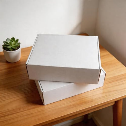 Fishat 13" x 10" x 4" White Corrugated Cardboard Shipping Boxes Set of 5 - size: 13" x 10" x 4"