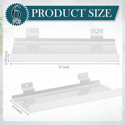 DoubleFill 6 Pcs Slatwall Shelves Metal Slat Wall Shelf, White, 10x4.3 Inch - color: White, size: 10x4.3 Inch