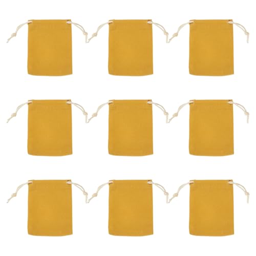 FASHEWELRY 20Pcs Small Drawstring Velvet Bags Goldenrod Christmas Bags - color: Goldenrod, size: 9x7cm/3.6x2.8 inch