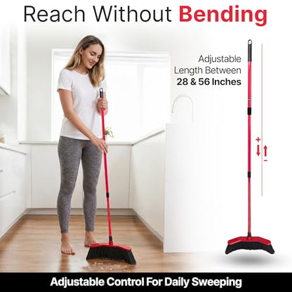 Da Vinci Broom with Dustpan Combo Set, 16-Inch Curved Head