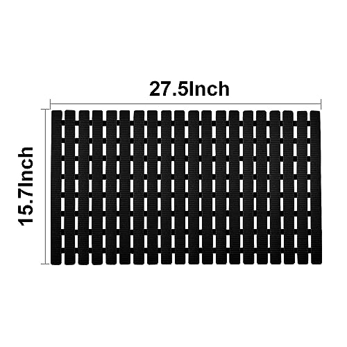 BEMISO Shower Mat Non Slip Bathtub Mat 27.5 x 15.7 Inch Bath Mat for Tub - color: Black, size: 27.5 x 15.7 inches