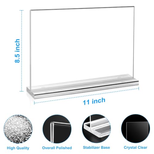 EHWINE Acrylic Sign Holder 8.5 x 11, 18 Pack Horizontal Double-Sided Stand - size: Horizontal 18 Pack 11x8.5 Inch