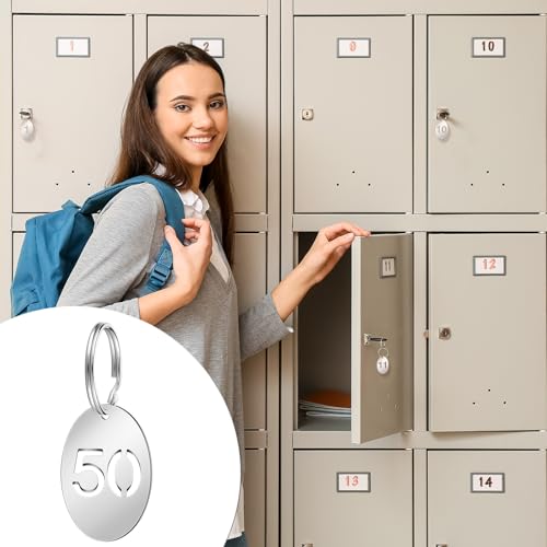 Yaocom 50 Pcs Hollowed Stainless Steel Number Tags,Oval, 1-50 - style: Oval, 1-50