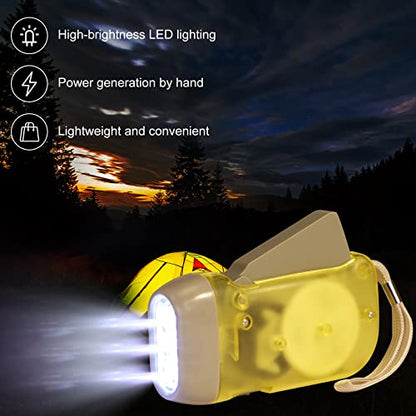 Mudder 24 Hand Crank Flashlight, Red, Blue, Green, Yellow, Black - color: Yellow, Red, Grey, Blue
