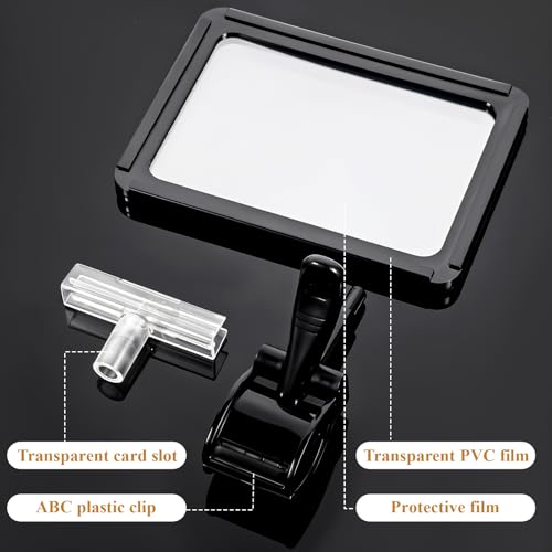 SHENLIU 10Pcs Acrylic Sign Holder with Clamp, 6x9 Double Head Display Clip