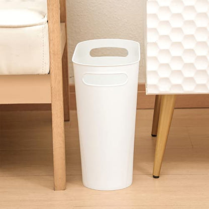 rejomiik Small Bathroom Trash Can, 3.5 Gallon Slim Garbage Can, White - color: White, size: 1 pack