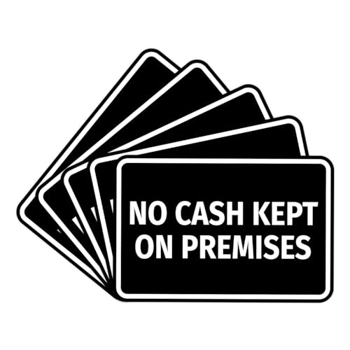 Signs ByLITA Classic Framed No Cash Kept on Premises Sign (Black) - Small (5 Pack) - color: Black, size: Small (4" x 6") 5 Pack
