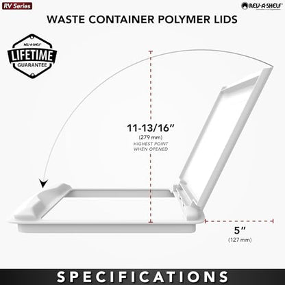 Rev-A-Shelf 35 Quart Garbage Can Lid for Base Kitchen and Bathroom Cabinet, Replacement Plastic Trash Bin Lid Only, Black, RV-35-LID-18-1 - color: Black, size: 35 QT