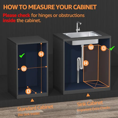 Pull Out Trash Can Under Cabinet for 40 Qt Bin, Soft Close Slides - size: A-Single