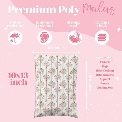 Pretty Package Store Poly Mailers 14.5x19, Christmas Bows, 100 Pack - color: Christmas Bows, size: 14.5x19