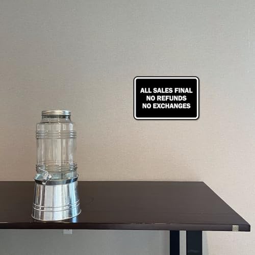 Signs ByLITA Classic Framed All Sales Final No Refunds No Exchanges Sign (Brushed Silver) - Small 1 Pack