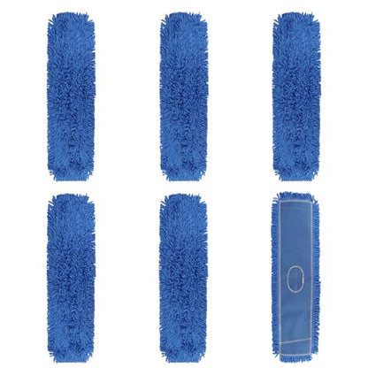 Commercial 36 Inch Dust Mop Head: Replacement Heavy-Duty Sweeper and Janitorial Industrial Dust Mop Head for Floor Cleaning, Office, School, Restaurant, Hospital (Blue - 6 Pack) - color: Blue - 36 Inch - 6pack - Scrubby