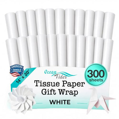 Tissue Paper for Gift Bags - 300 Sheets 14x20in Wrapping Paper, White - color: White, size: 300 Count, 14 x 20 in