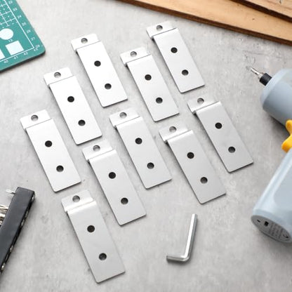 10pcs Slatwall Metal Plate Mount Backplate Mounting Adapter to Make Items Slatwall Compatible Heavy Duty Steel Bracket with 3 Pre-drilled Holes Backplate for Secure Displays (Silver) - style: Silver