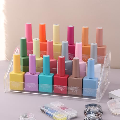 SUTOKAKA 3-Tier Acrylic Nail Polish Organizer Stand for Perfume & Cosmetic