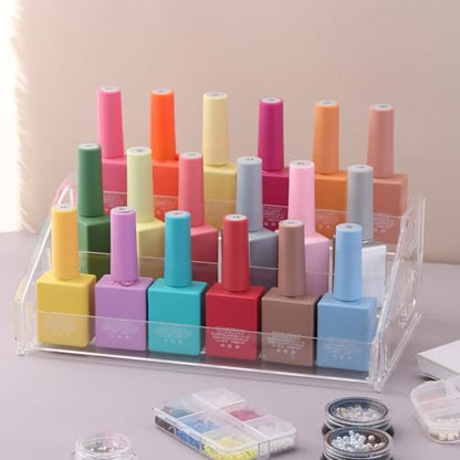 SUTOKAKA 3-Tier Acrylic Nail Polish Organizer Stand for Perfume & Cosmetic