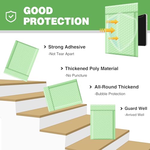 Famagic Mint Green 6x10 Small Bubble Mailers for Business 100pcs Usable 6x9 - color: Mint Green, size: 6x9 100pcs