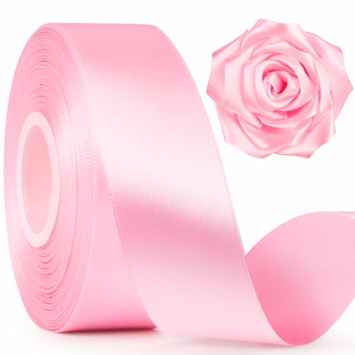 Mauproy Pink Satin Ribbon, 1-1/2 Inch, 50 Yards - color: Pink