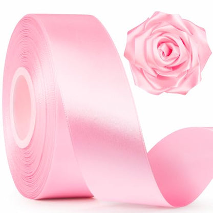 Mauproy Pink Satin Ribbon, 1-1/2 Inch, 50 Yards - color: Pink