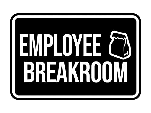 Classic Framed Employee Breakroom Sign (Black) - Small - color: Black, size: 4 x 6" - Small (1 Pack)