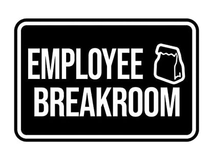 Classic Framed Employee Breakroom Sign (Black) - Medium - color: Black, size: 5 x 7" - Medium (1 Pack)