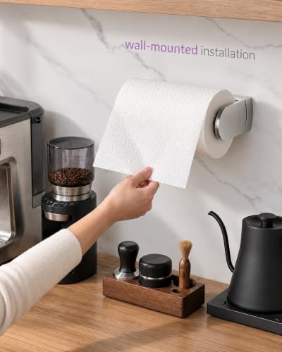 simpletome ONE Hand Paper Towel Holder Under Cabinet (Pearl Chrome Silver) - color: Pearl Chrome Silver