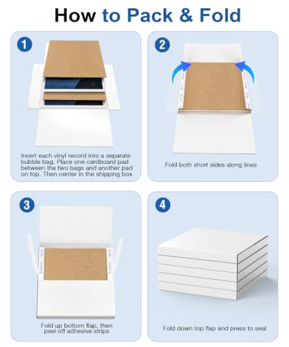 13.2" x 13.2" x 1.3" Corrugated Cardboard Vinyl Record Mailers,8 Pcs