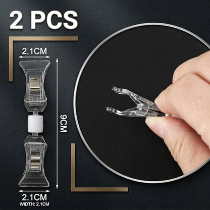 Colarr Double Sided Sign Holder Clips, Clear, 2 Pcs - color: Clear