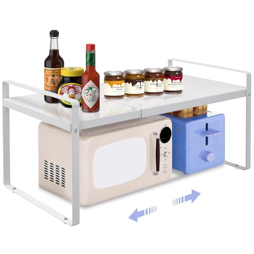 Expandable Cabinet Shelf Rack 9" Wide – Fits 14" to 25" Cabinets (White) - color: 9" wide ( 1 PACK)