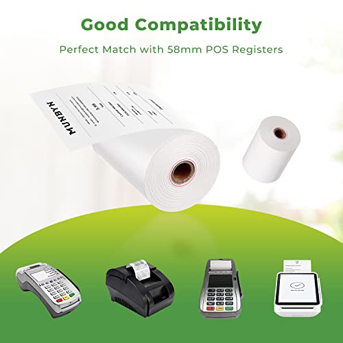 MUNBYN 2 1/4" X 85' Thermal Receipt Paper (10 Rolls) Cash Register Paper Rolls Fits for Most Credit Card Terminals, Verifone VX510 VX570 FD50 T4220, BPA Free - size: 2 1/4" x 85', style: 10 Rolls