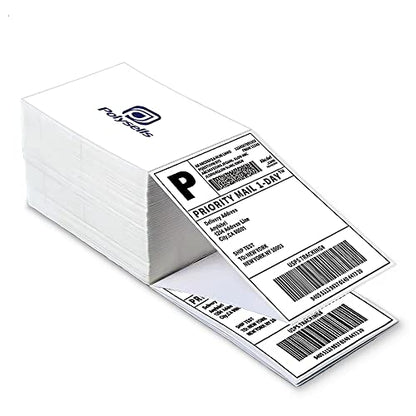 POLYSELLS 500pcs 4x6 Direct Thermal Shipping Labels White Perforated Fanfold Labels, 500 Labels per Stack - Commercial Grade - style: 1 Stack I 500 Labels