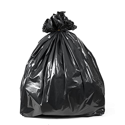 45 Gallon Extra Heavy Duty Trash Can Liners | BLACK, 3 Mil, 38" w x 43" H (50 Count), Home and Commercial Use