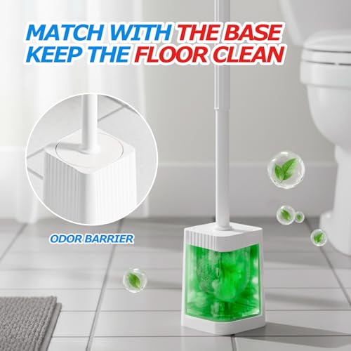 FORASTO 4Pack Toilet Bowl Brush and Holder Set - Restroom Cleaning Supplies - color: White, size: 4PACK