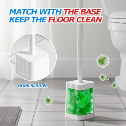 FORASTO 4Pack Toilet Bowl Brush and Holder Set - Restroom Cleaning Supplies - color: White, size: 4PACK
