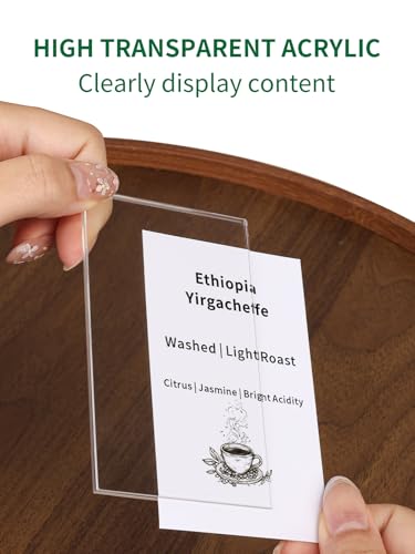 6 Pack Small Acrylic Sign Holder with Wood Base 2.36x3.94 Inch - size: 2.36*3.94