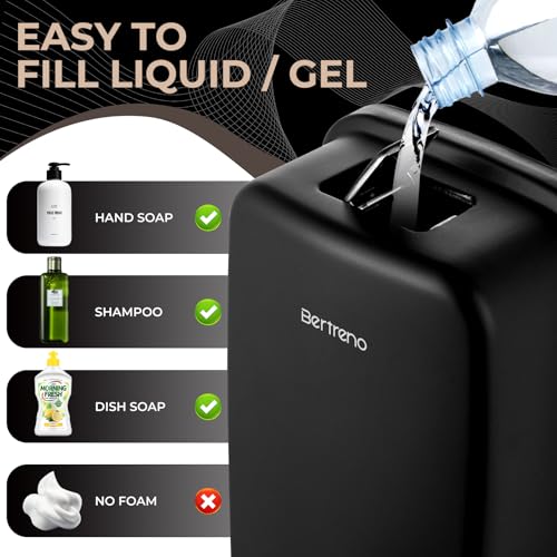 Commercial Soap Dispenser Wall Mount Stainless Steel Soap Dispensers Liquid Manual Anti-Leak Pump Hand Soap Dispenser for Bathroom Kitchen Black (28 fl.oz./800ml) - color: Black, size: 800ml